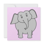 Grey Elephant. Cartoon Vector illustration. Custom invitations