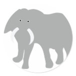 grey elephant comic round sticker