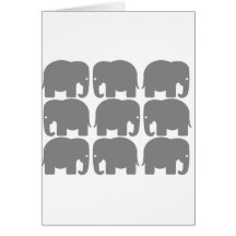 Grey Elephants Silhouette Card