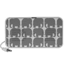 Grey Elephants Silhouette Doodle iPhone Speaker