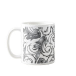 grey floral design mug
