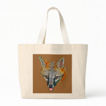 Grey Fox Drawing Tote Bags