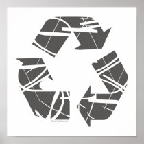Grey Fractured Recycling Sign