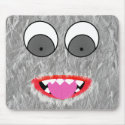 Grey Fuzz Monster Mousepads