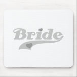 Grey Hearts Bride Mouse Mat