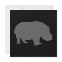 Grey Hippo Silhouette Personalised Announcement
