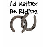 Grey Horse Shoe I'd Rather Be Riding Spaghetti Top t-shirts