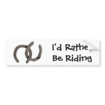 Grey Horse Shoes I'd Rather Be Riding Car Sticker bumper stickers