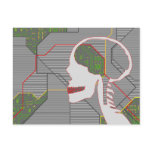 grey logicskull postcards