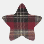 Grey Maroon and Black Plaid Star Sticker