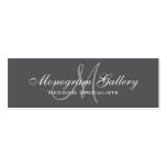 Grey Monogram Simple Customisable Business Cards