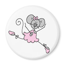 Grey Mouse Ballerina Magnet