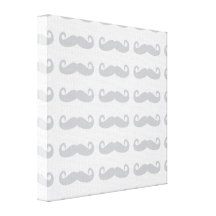 Grey Mustaches Canvas Print