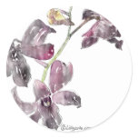 Grey Orchid Wedding Envelope Seals Stickers