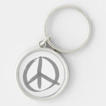 Grey Peace Sign Keychains