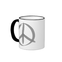Grey Peace Sign Mugs