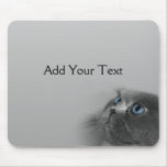 Grey Persian Cat with Blue Eyes on Grey Mouse Pads