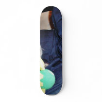 Grey Playing Cat At Home Skate Boards