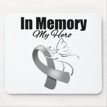 Grey Ribbon In Memory of My Hero Mousemat