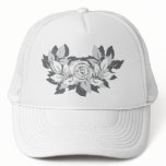 grey roses mesh hat