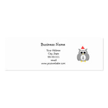 Grey Santa owl Business Cards