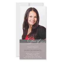 Grey script class of graduation announcement