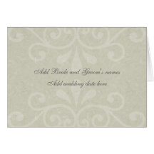 Grey Scroll Formal Wedding Invitation Greeting Card