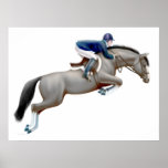 Grey Show Jumping Horse Print
