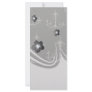 grey silver chandelier damask on black rack card design