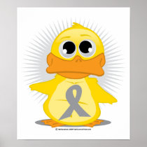 Grey/Silver Ribbon Duck Posters