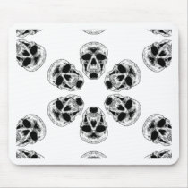 Grey Skull Kaleidoscope Mouse Mats