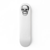Grey Skull on Skateboard