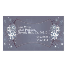 Grey Slate Ornamental Floral Business Card Templates