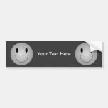 Grey Smiley Bumper Stickers