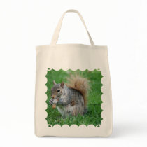 Grey Squirrel Grocery Tote Bag