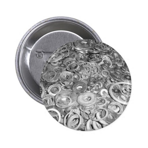 Grey Steampunk Washers Original Art Pins