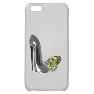 Grey Stiletto Shoe and Yellow Butterfly iPhone 5 iPhone 5C Case