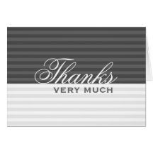 Grey Stripes : :  Black And White Thank You Cards