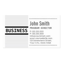 Grey Stripes Program Director Business Card