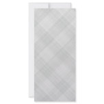 grey table cloth rack cards