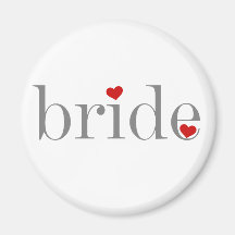 Grey Text Bride Refrigerator Magnets
