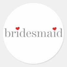 Grey Text Bridesmaid Round Sticker