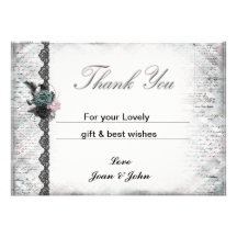 Grey Thank You Card Custom Invitations
