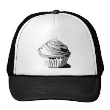Grey vector cupcake trucker hat