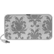 grey white baroque damask design speakers