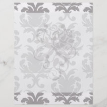 grey white baroque damask personalised flyer