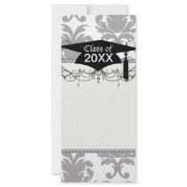 grey white baroque damask full color rack card