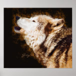 Grey Wolf Baying posters