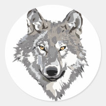 Grey Wolf Design Sticker