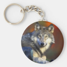 Grey Wolf, Endangered Species Digital Photography Key Chains